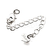 Brass Micro Pave Cubic Zirconia End With Chain KK-V011-27P-1