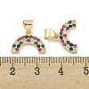 Brass Micro Pave Cubic Zirconia Pendantsn KK-S386-26G-3