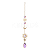 Cone Glass Big Pendant Decorations DJEW-PW0017-10B-1