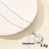 304 Stainless Steel Moon Pendant Necklaces LL9510-11-1