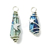 2Pcs Electroplated Natural Quartz Crystal Dyed Copper Wire Wrapped Pendants PALLOY-JF03169-02-1