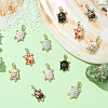 12Pcs 6 Colors Alloy Enamel Pendants FIND-YW0004-60-3