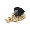 Real 18K Gold Plated Rack Plating Brass Micro Pave Clear Cubic Zirconia Pendants KK-C015-23G-15-2