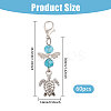 60Pcs Tortoise Tibetan Style Alloy & Glass Angel Pendant Decorations HJEW-CA00067-2