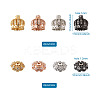 Hollow Brass Micro Pave Clear Cubic Zirconia Beads ZIRC-TA0001-16-6