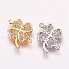 Brass Micro Pave Cubic Zirconia Links ZIRC-E118-13-1