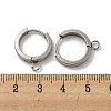 Tarnish Resistant 201 Stainless Steel Huggie Hoop Earrings Findings STAS-A167-01N-P-3