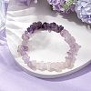 Natural AmethystChips Beaded Stretch Bracelets for Women BJEW-TA00557-01-1
