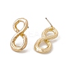 Brass Number Stud Earrings with 925 Sterling Silver Pins for Women LS-EJEW-A077-01H-3
