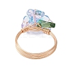 Electroplate Glass Beaded Rings RJEW-TA00195-5
