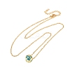 Brass Pave Cubic Zirconia Birth Stone Constellation Pendant Cable Chain Necklaces NJEW-D334-01G-07-4