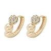 Brass Clear Cubic Zirconia Hoop Earrings EJEW-Q014-07G-2