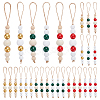 30Pcs 6 Colors Wooden Beaded Pendant Decorations HJEW-AB00737-1