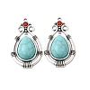 Tibetan Style Alloy & Acrylic Pendants FIND-B058-04AS-02-1