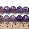 Faceted Natural Dragon Veins Agate Beads Strands G-F447-12mm-L04-5