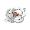 Brass Pave Glass Connector Charms KK-Z073-32P-03-2