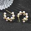 Brass Stud Earrings for Women EJEW-A168-21G-3