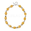 Cube Imitation Gemstone Acrylic Beaded Necklaces for Women NJEW-JN06476-3