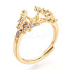 Flower Brass Micro Pave Cubic Zirconia Cup Peg Ring Settings KK-T076-09G-1