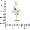 304 Stainless Steel Enamel & Rhinestone Pendant Decorations STAS-D205-08A-G-3