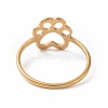 Ion Plating(IP) 201 Stainless Steel Paw Print Finger Ring RJEW-J051-25G-3