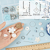 DIY Star & Flower Natural Shell Dangle Earrings Making Kit DIY-SC0025-13-3
