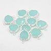 Silver Color Plated Brass Glass Links connectors LS-GLAA-J024-02S-1