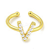 Rack Plating Brass Open Cuff Rings for Women RJEW-F162-01G-V-2