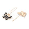 Enamel Butterfly with Skull Hoop Earrings EJEW-WH0017-73KCG-B-2