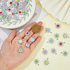 50Pcs 5 Colors Alloy Enamel Pendants ENAM-FH0001-70-4