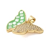 Brass Micro Pave Cubic Zirconia Pendants KK-K385-049G-3
