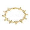 Mushroom Brass Micro Pave Clear Cubic Zirconia Link Bracelets for Women BJEW-Z126-04G-4