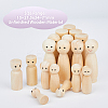 SUPERFINDINGS 18Pcs 9 Style Unfinished Wooden Peg Dolls Display Decorations WOOD-FH0002-08-2