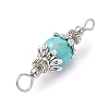 7Pcs 7 Styles Mixed Gemstone Round Connector Charms PALLOY-JF02268-02-4