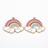 Rack Plating Alloy Enamel Pendants ENAM-S126-040-NR-2