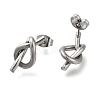 304 Stainless Steel Knot Stud Earrings EJEW-C117-01P-2