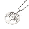 Non-Tarnish 201 Stainless Steel Box Chain Tree of Life Pendant Necklaces for Women Men LS-NJEW-U005-04P-1