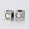 304 Stainless Steel Large Hole Letter European Beads LS-STAS-H428-01AS-C-2