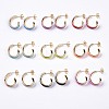 Brass Enamel Stud Earrings EJEW-A093-08G-1