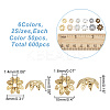 600Pcs 12 Style Iron Bead Caps IFIN-AR0001-30-2