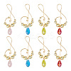 40Pcs 4 Styles Glass & Synthetic Hematite Pendants PALLOY-GO00043-1