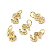 Real 18K Gold Plated Brass Micro Pave Clear Cubic Zirconia Charms KK-E068-VB452-S-4