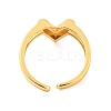 Hollow V-Shaped Brass Open Cuff Rings RJEW-Q781-15G-3