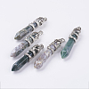 Natural Indian Agate Big Pointed Pendants G-G738-A-37-1