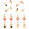 8Pcs 4 Colors Real 18K Gold Plated Brass Enamel Charms KK-TA0001-74-1