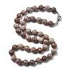 8.5mm Round Natural Gemstone Beaded Necklaces NJEW-F327-02A-01-1