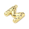 Brass Micro Pave Clear Cubic Zirconia Pendants KK-I476-02G-M-2