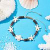Coconut Braided Bead Bracelets BJEW-JB10078-01-4
