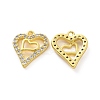 Brass Micro Pave Clear Cubic Zirconia Charms KK-E068-VF188-1