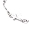 304 Stainless Steel Cross Link Chain Bracelet Making AJEW-JB01380-02-3